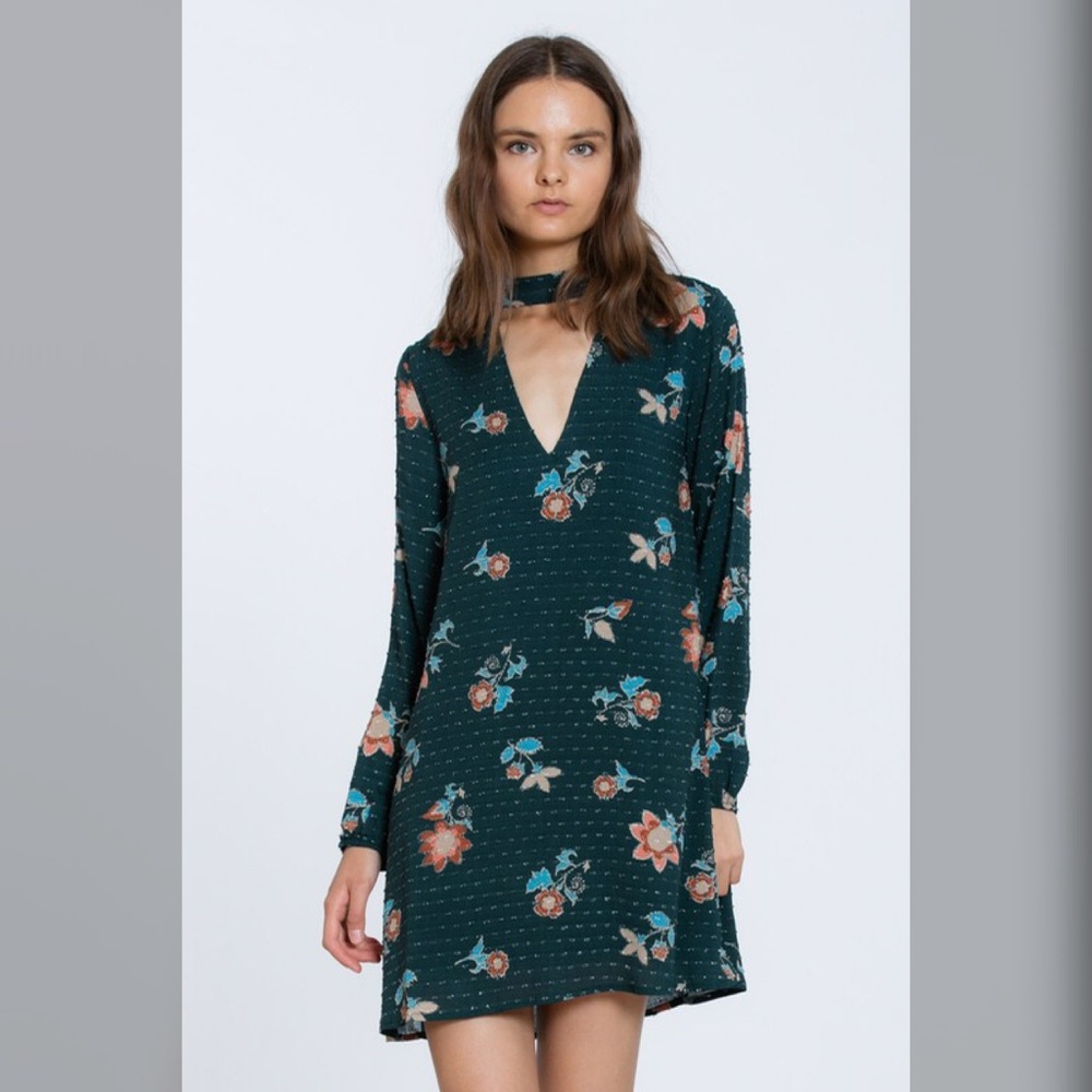 LAST 1! Floral/Polka Dot Beautiful Green Choker Dress! - Picture 7 of 7